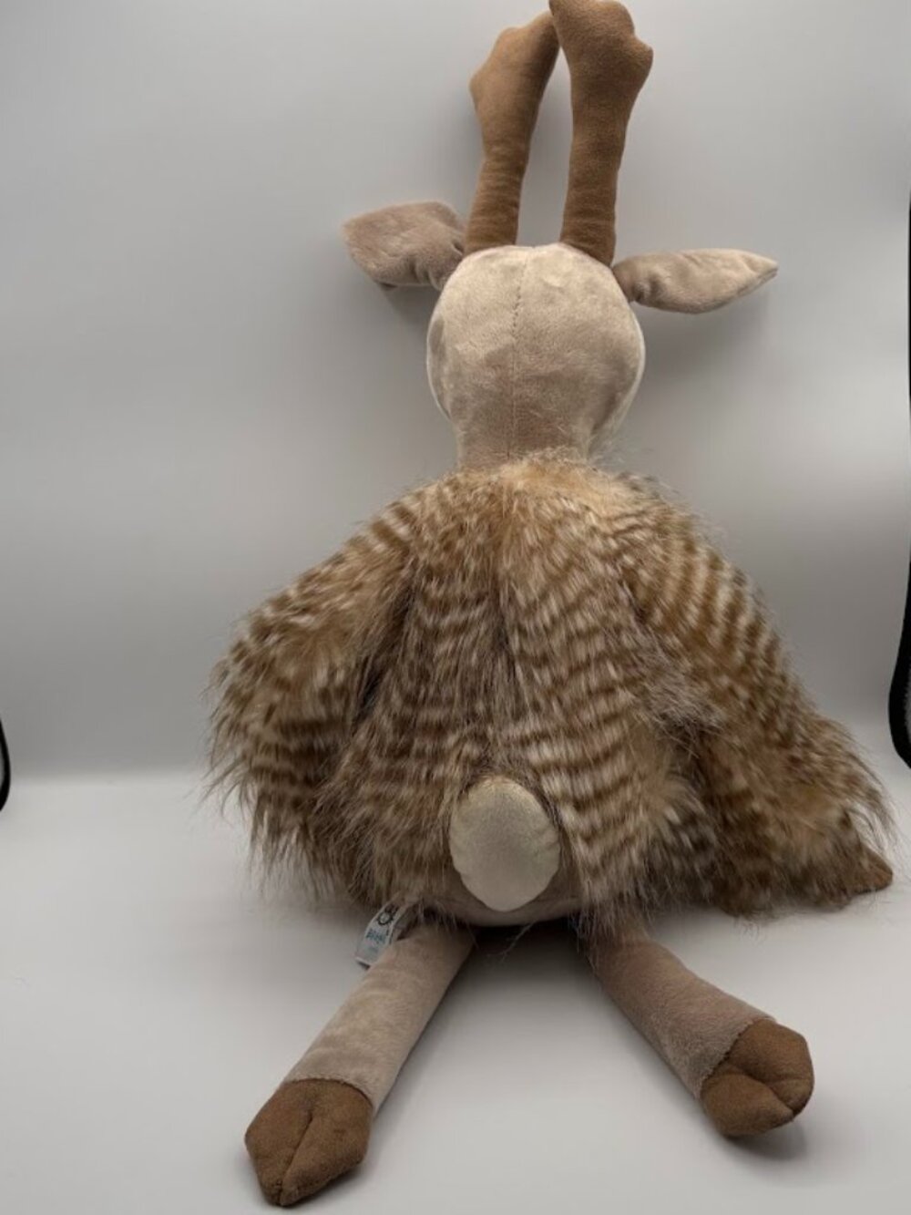 JELLYCAT Roxie Reindeer Deer Tan, Cream, Feathery Stuffed Plush 28” Large - Picture 4 of 11